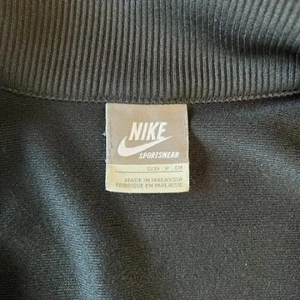 Nike Black & White Youth Track Jacket Front Zip Closure